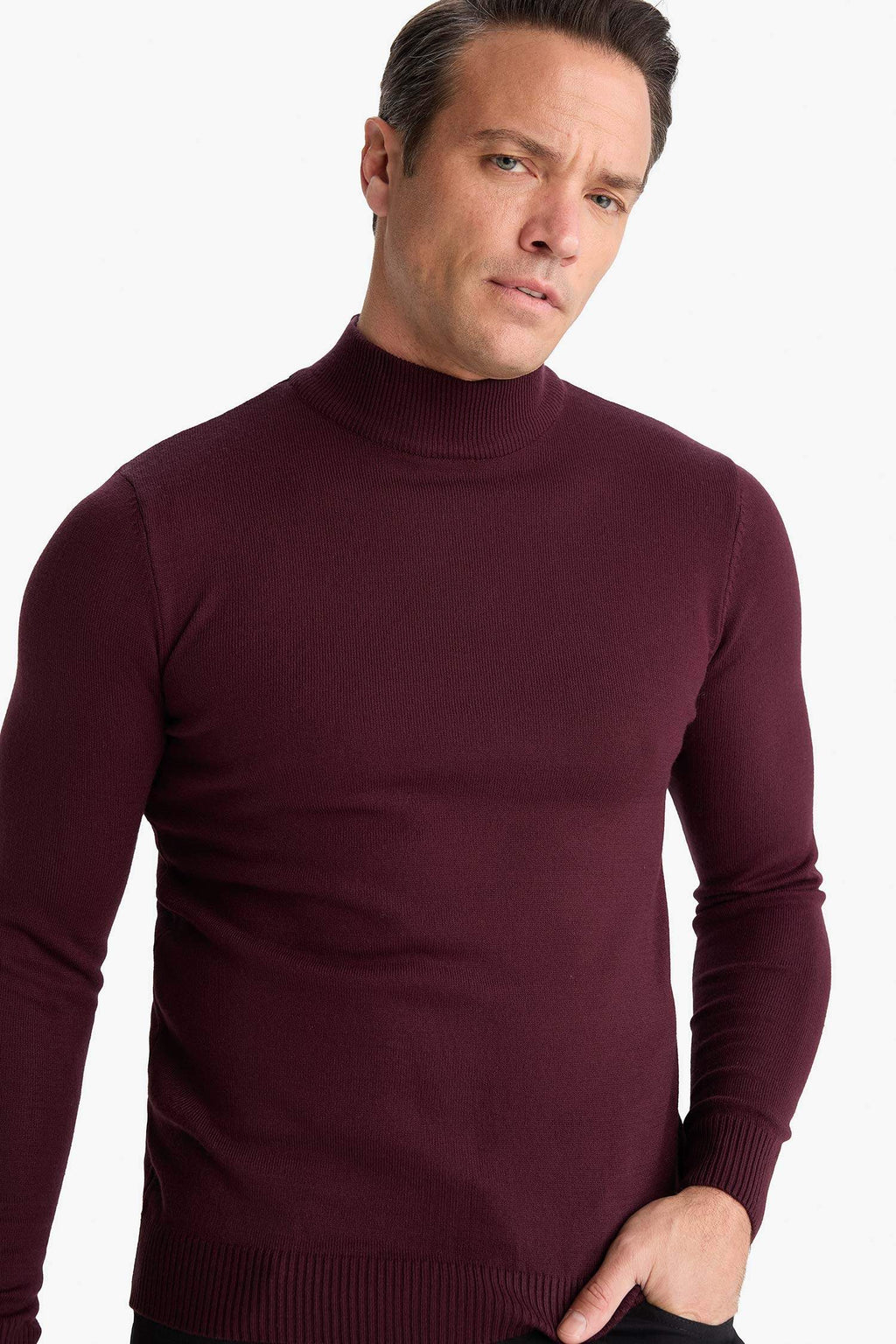 Slim Fit Slim Cut Turtleneck Basic Plain Knitwear Sweater