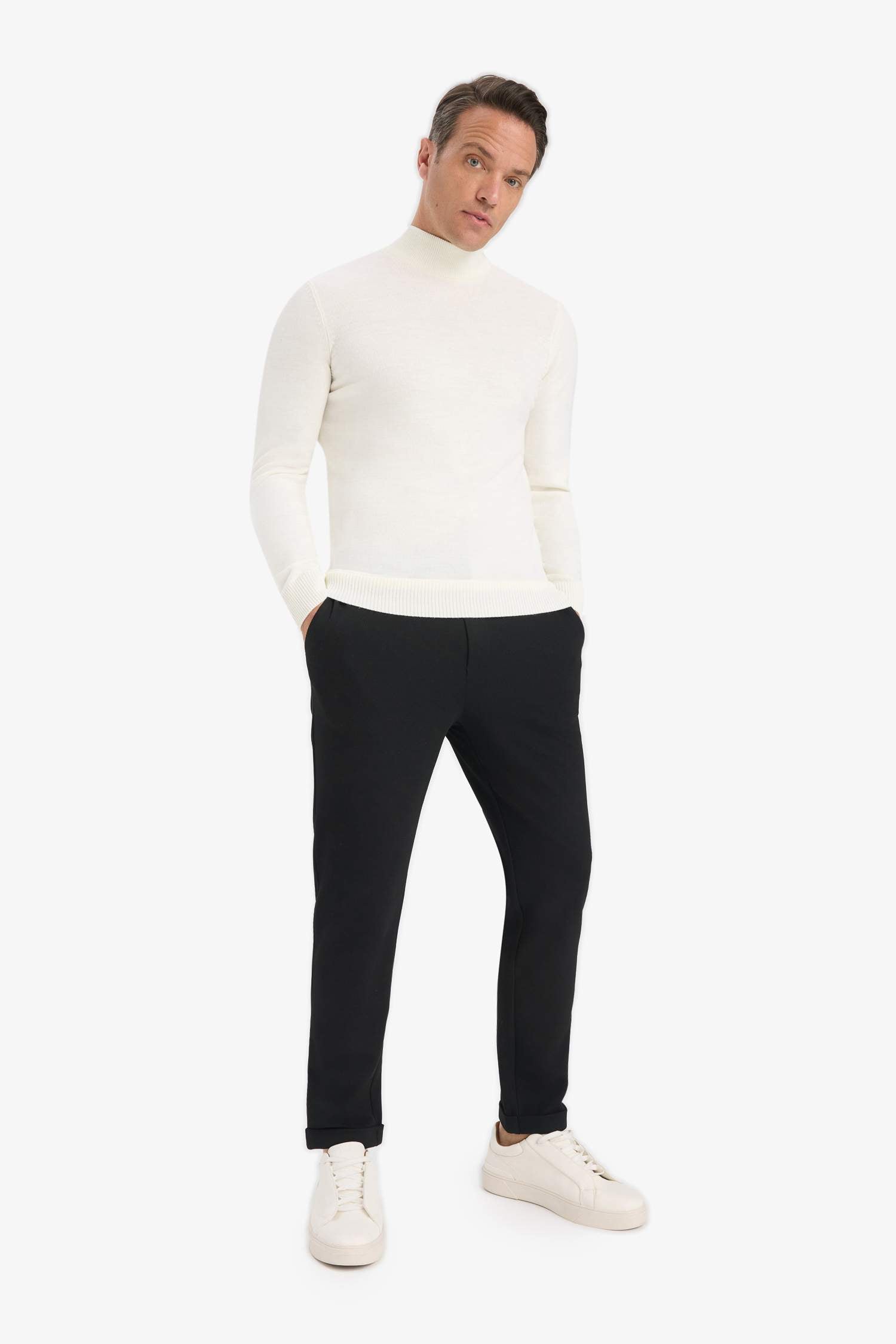 Slim Fit Slim Cut Turtleneck Basic Plain Knitwear Sweater