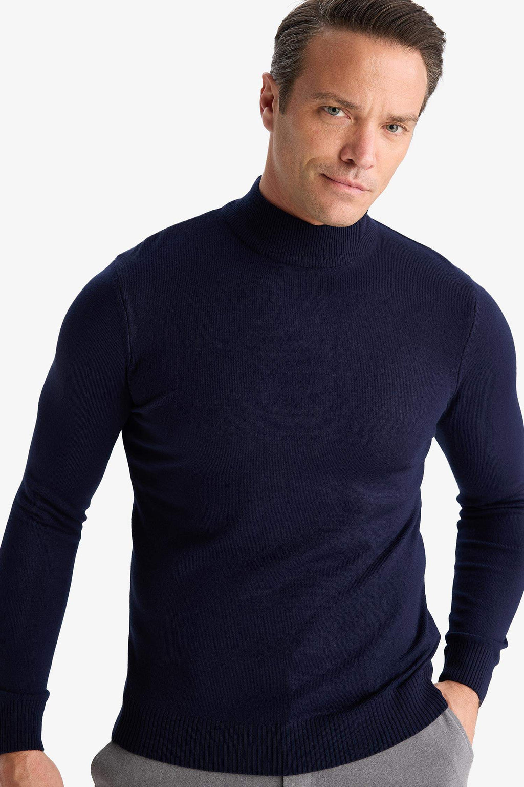 Slim Fit Slim Cut Turtleneck Basic Plain Knitwear Sweater