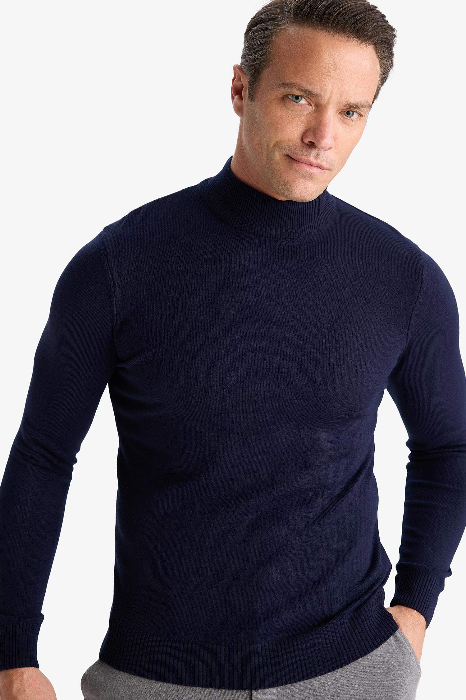 Slim Fit Slim Cut Turtleneck Basic Plain Knitwear Sweater