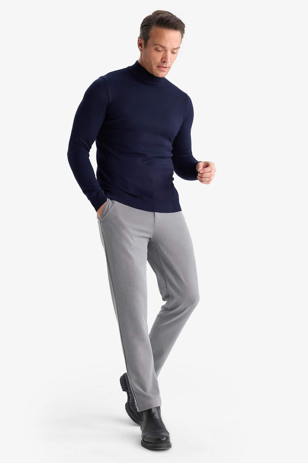 Slim Fit Slim Cut Turtleneck Basic Plain Knitwear Sweater