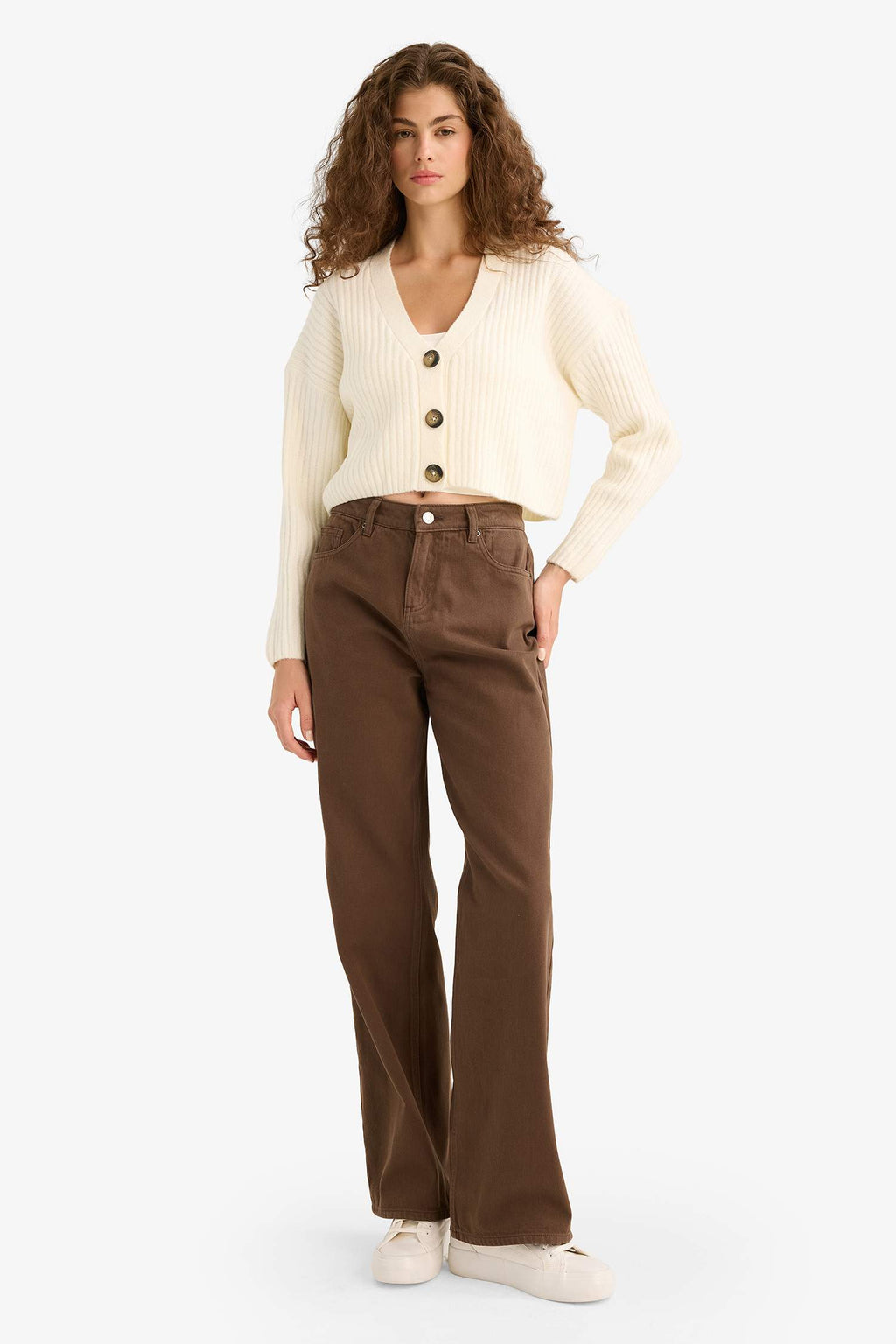 Regular Fit V-Neck Buttoned Knitwear Cardigan