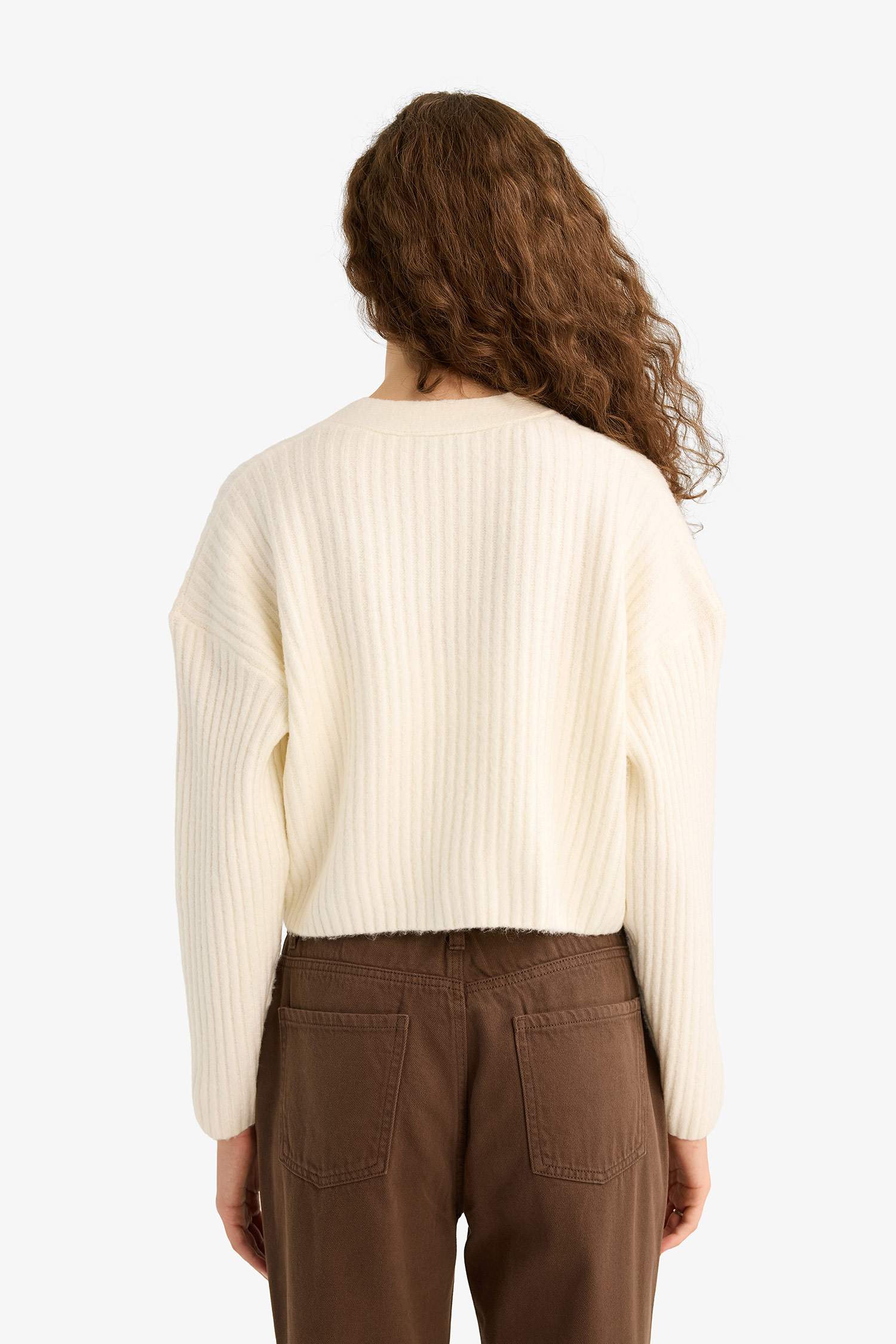 Regular Fit V-Neck Buttoned Knitwear Cardigan