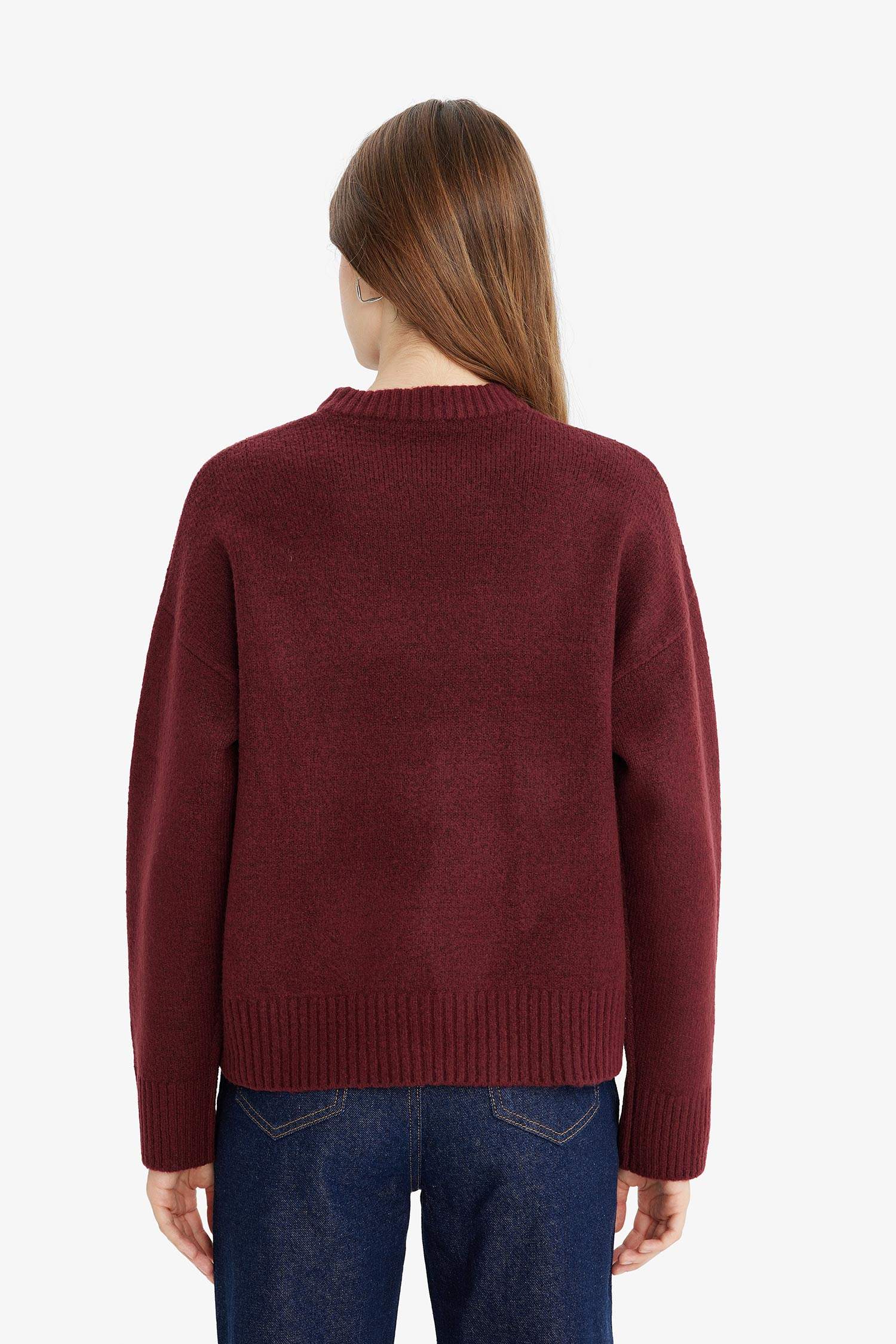 Oversize Loose Fit Crew Neck Knit Sweater