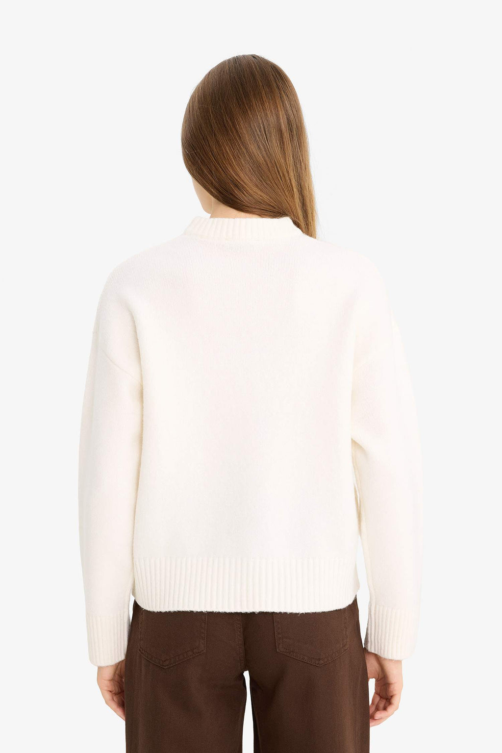 Oversize Loose Fit Crew Neck Knit Sweater