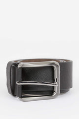 Mens Rectangular Buckle Faux Leather Jean Belt