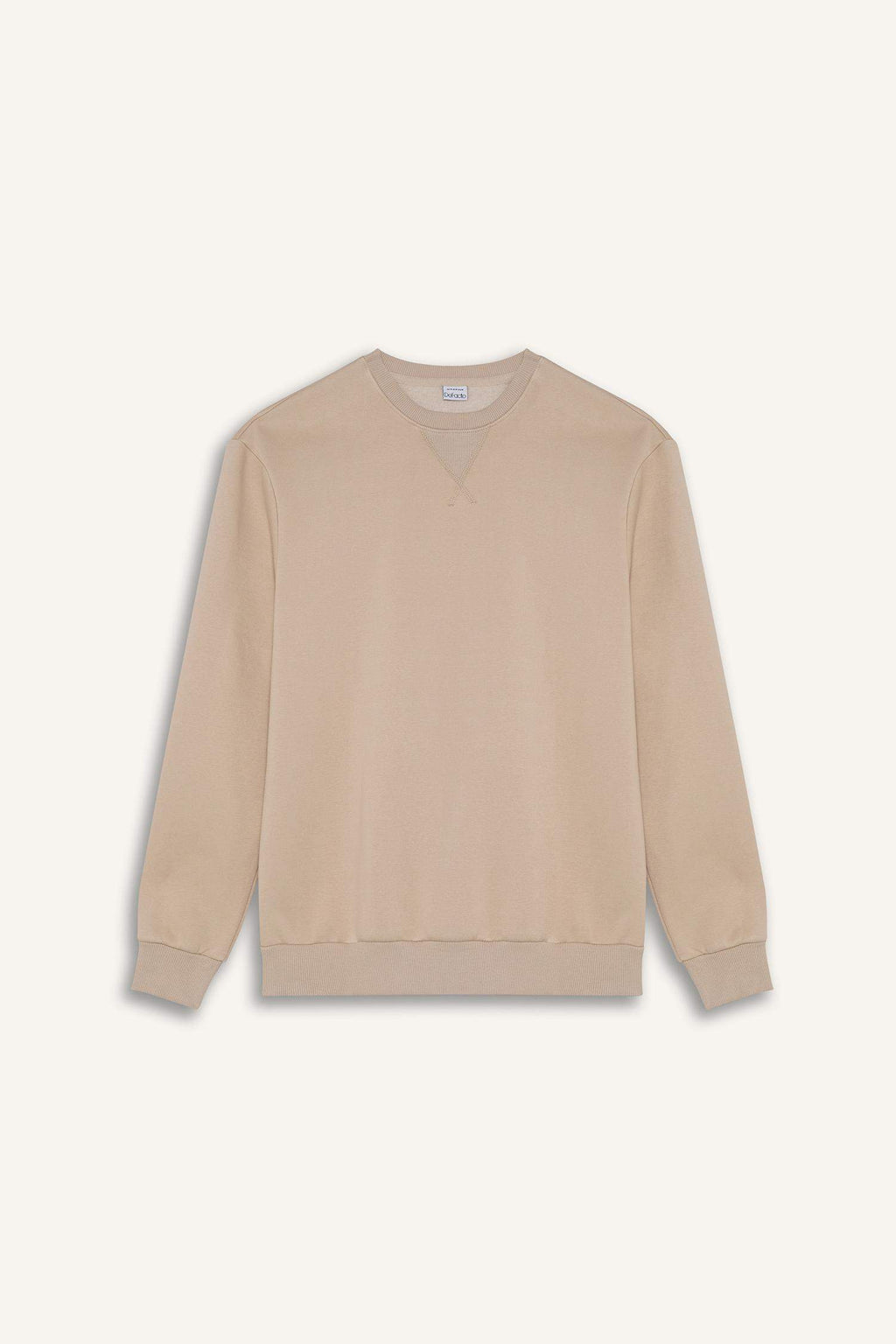 Regular Fit Crew Neck Thick Basic Plain Sweatshirt