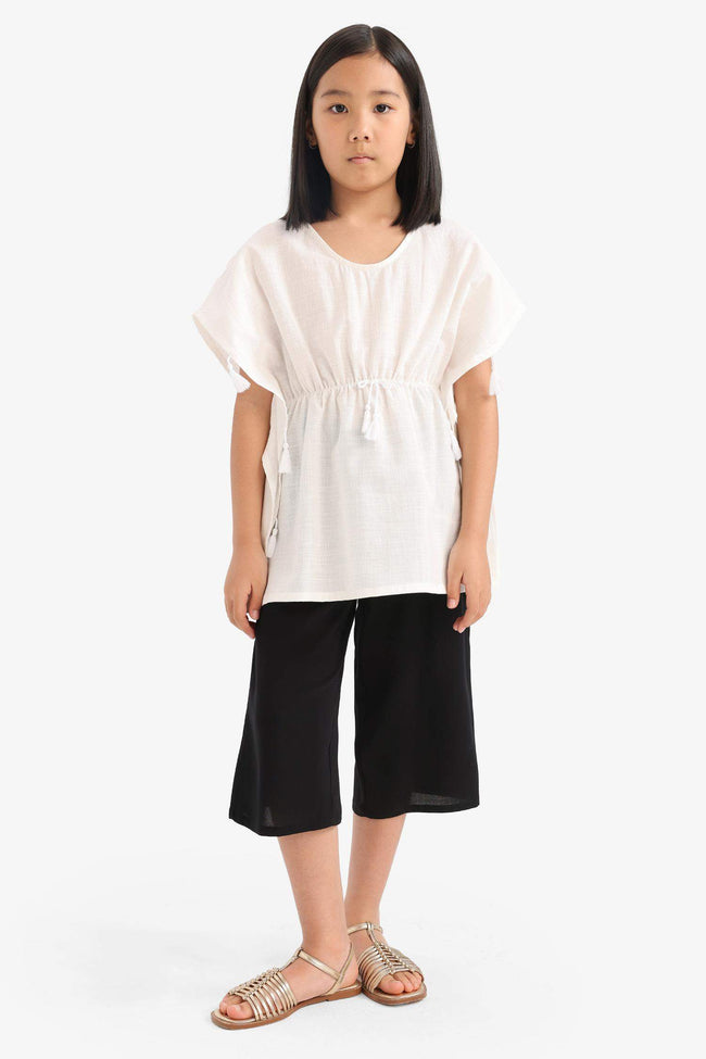 Girl Culotte Wide Leg Viscose Trousers Main Image