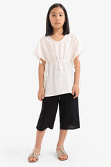 Girl Culotte Wide Leg Viscose Trousers