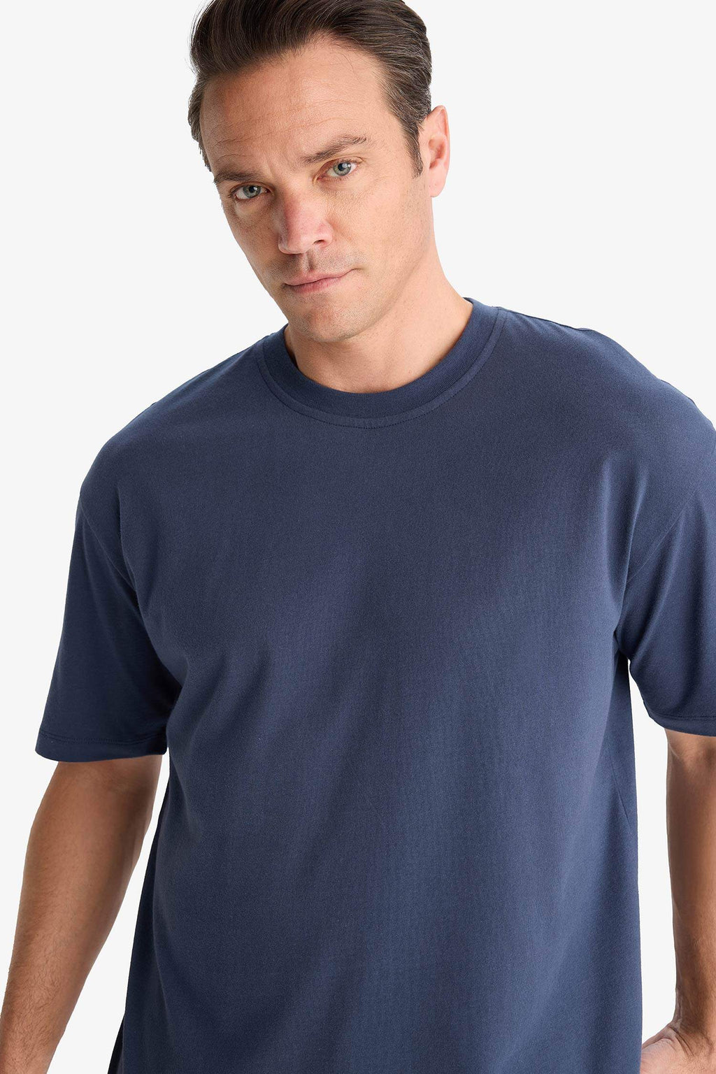 Cotton Oversize Fit Crew Neck Basic White T-Shirt