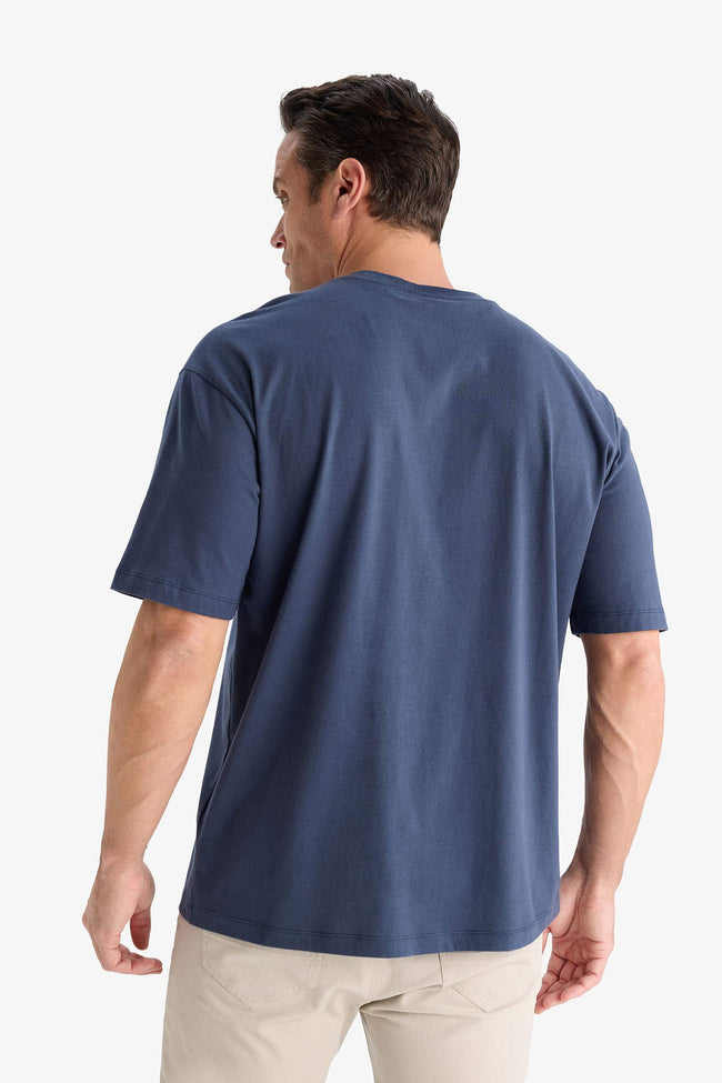 Cotton Oversize Fit Crew Neck Basic White T-Shirt Main Image