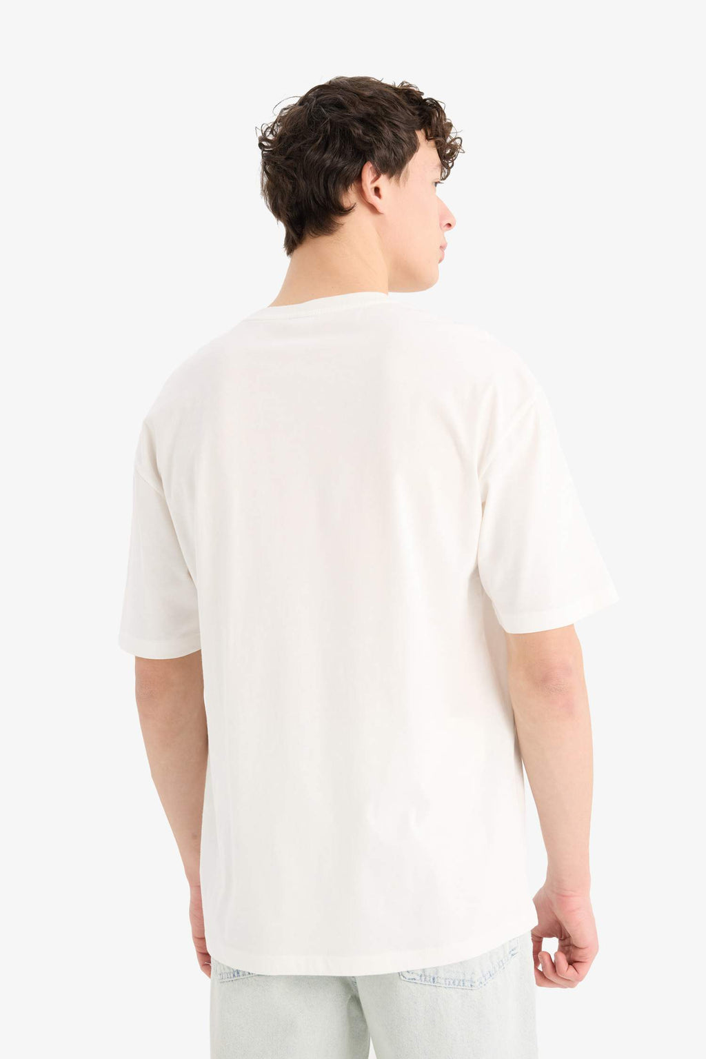Cotton Oversize Fit Crew Neck Basic White T-Shirt