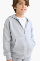 boys Hooded School Zippered Sweatshirt