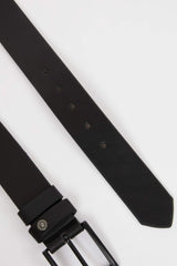 Mens Rectangular Buckle Faux Leather Jean Belt