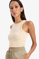 Slim Fit Camisole Halter Collar Tank Top