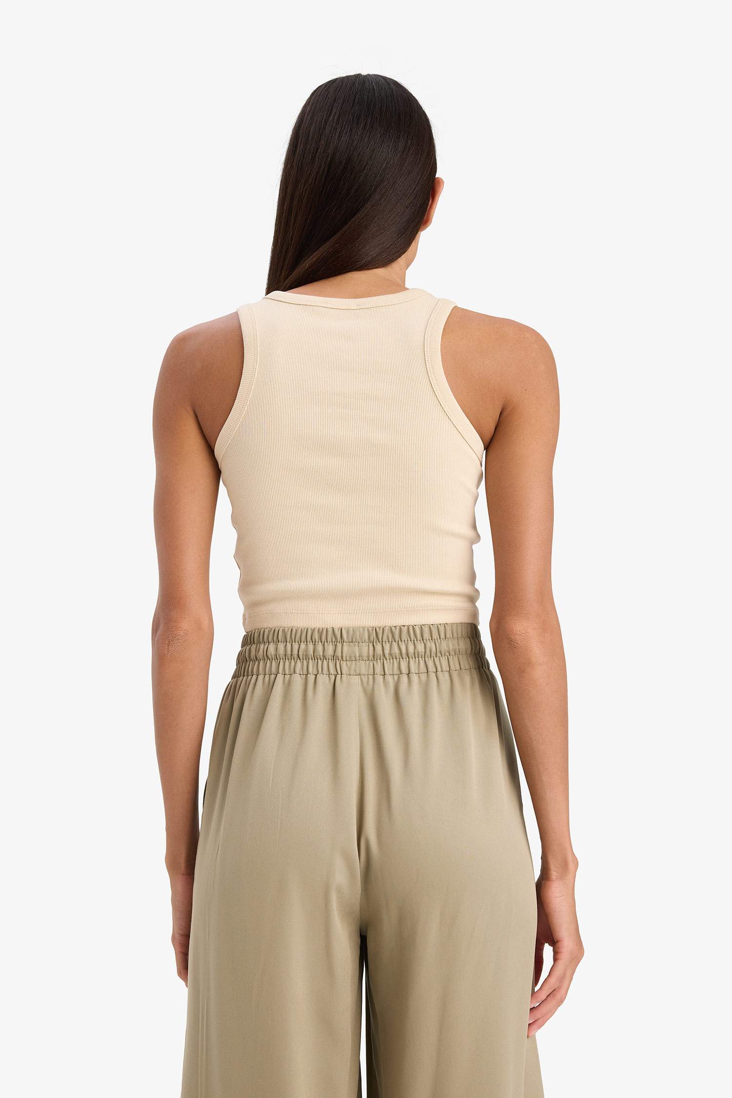 Slim Fit Camisole Halter Collar Tank Top