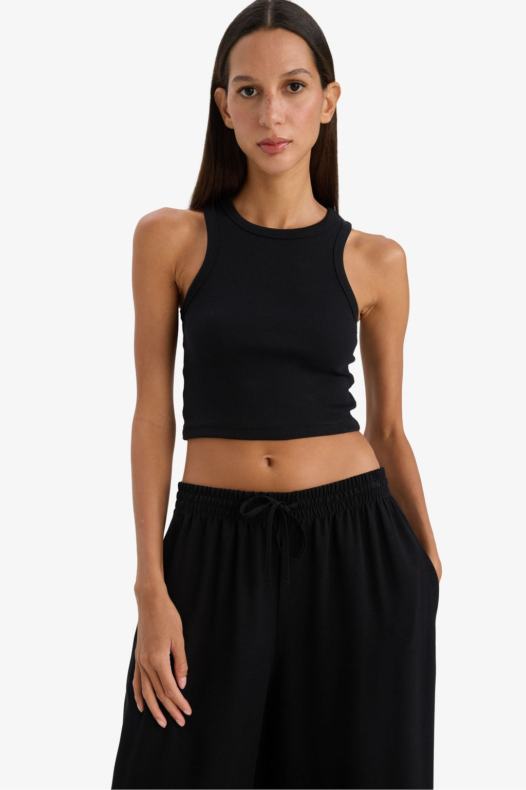 Slim Fit Camisole Halter Collar Tank Top