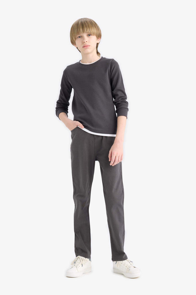 Boys Straight Leg Gabardine Trousers Main Image