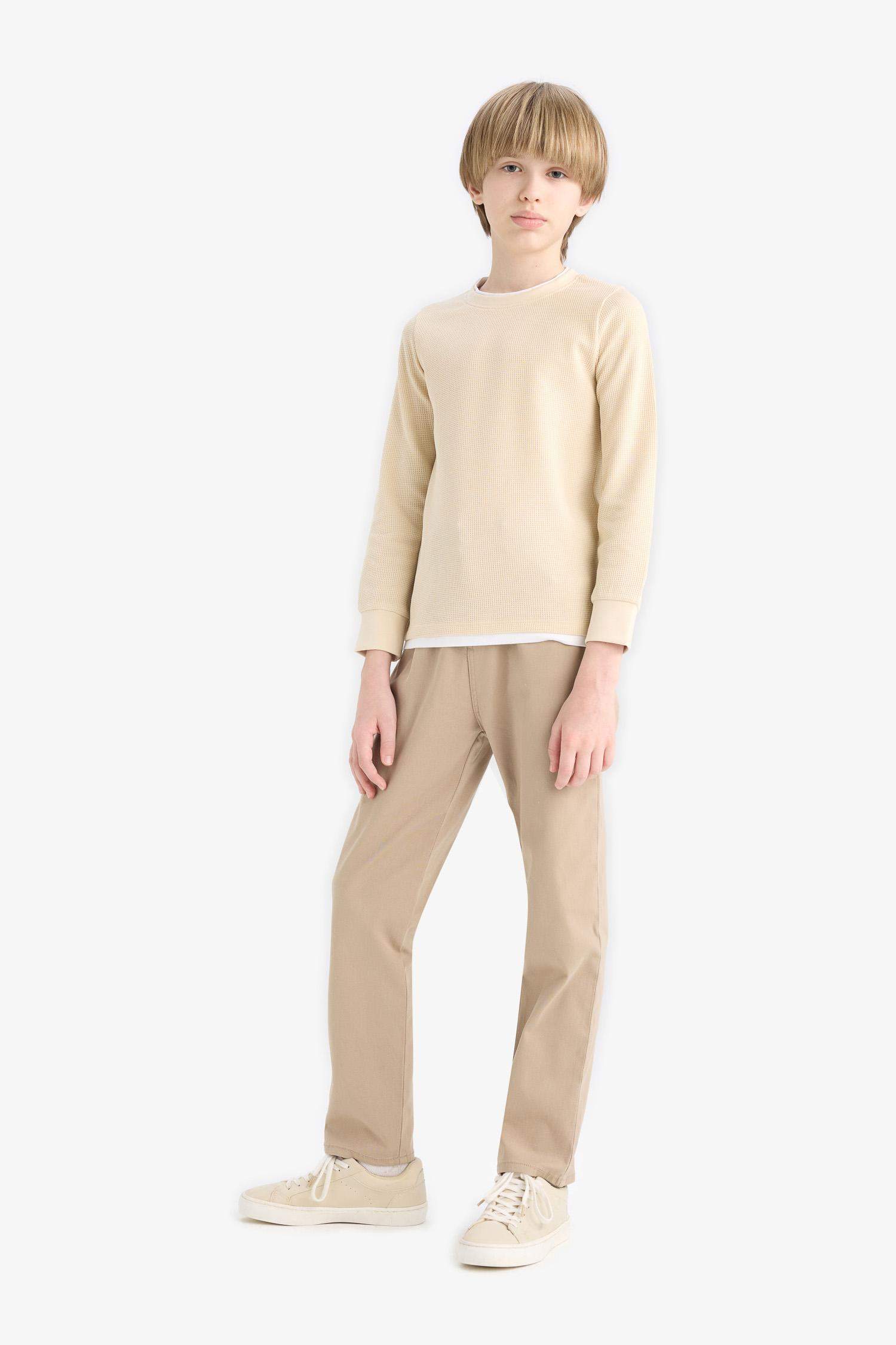 Boys Straight Leg Gabardine Trousers