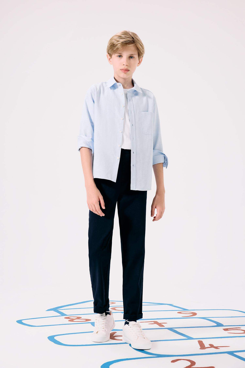 Boys Straight Leg Gabardine Trousers