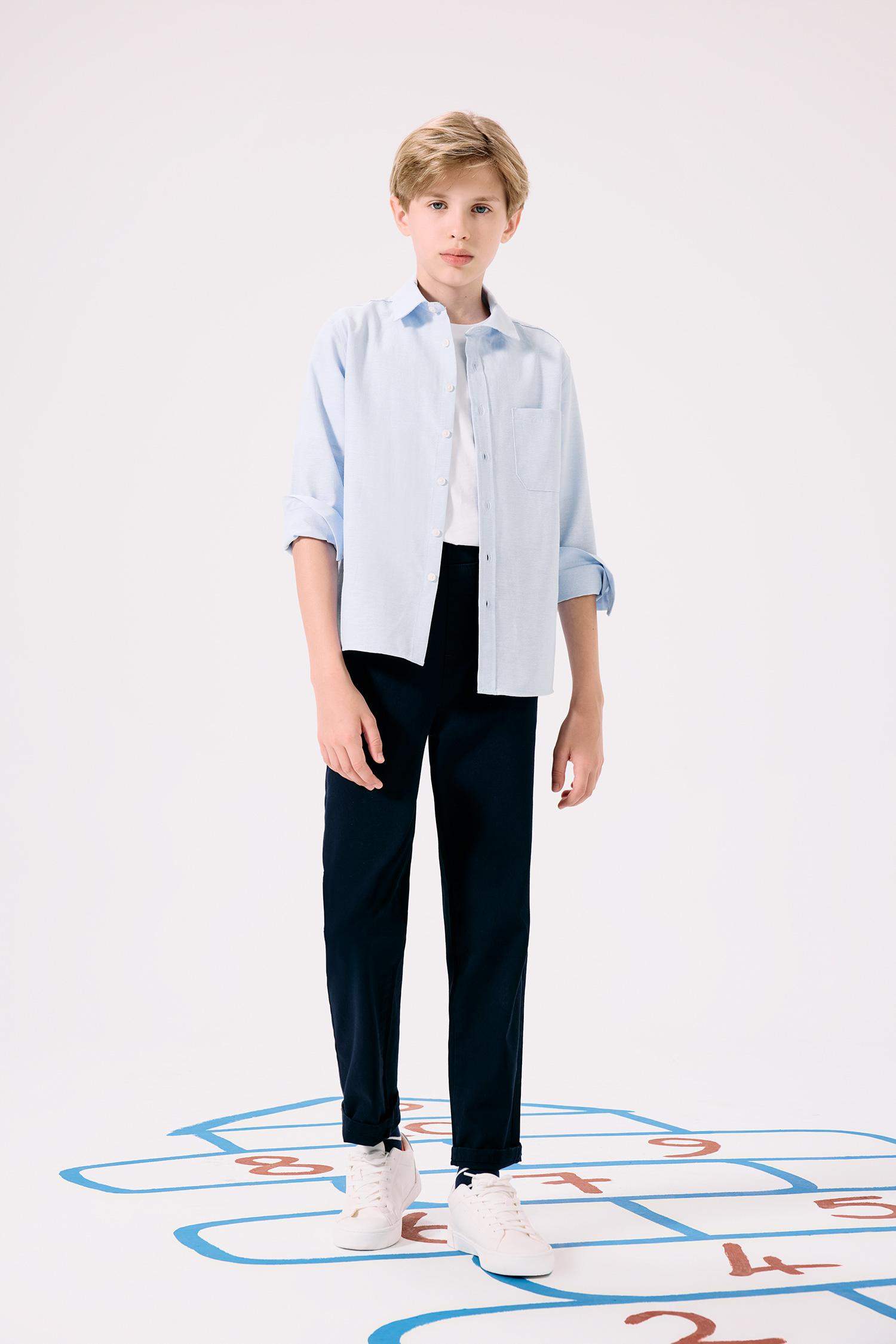 Boys Straight Leg Gabardine Trousers