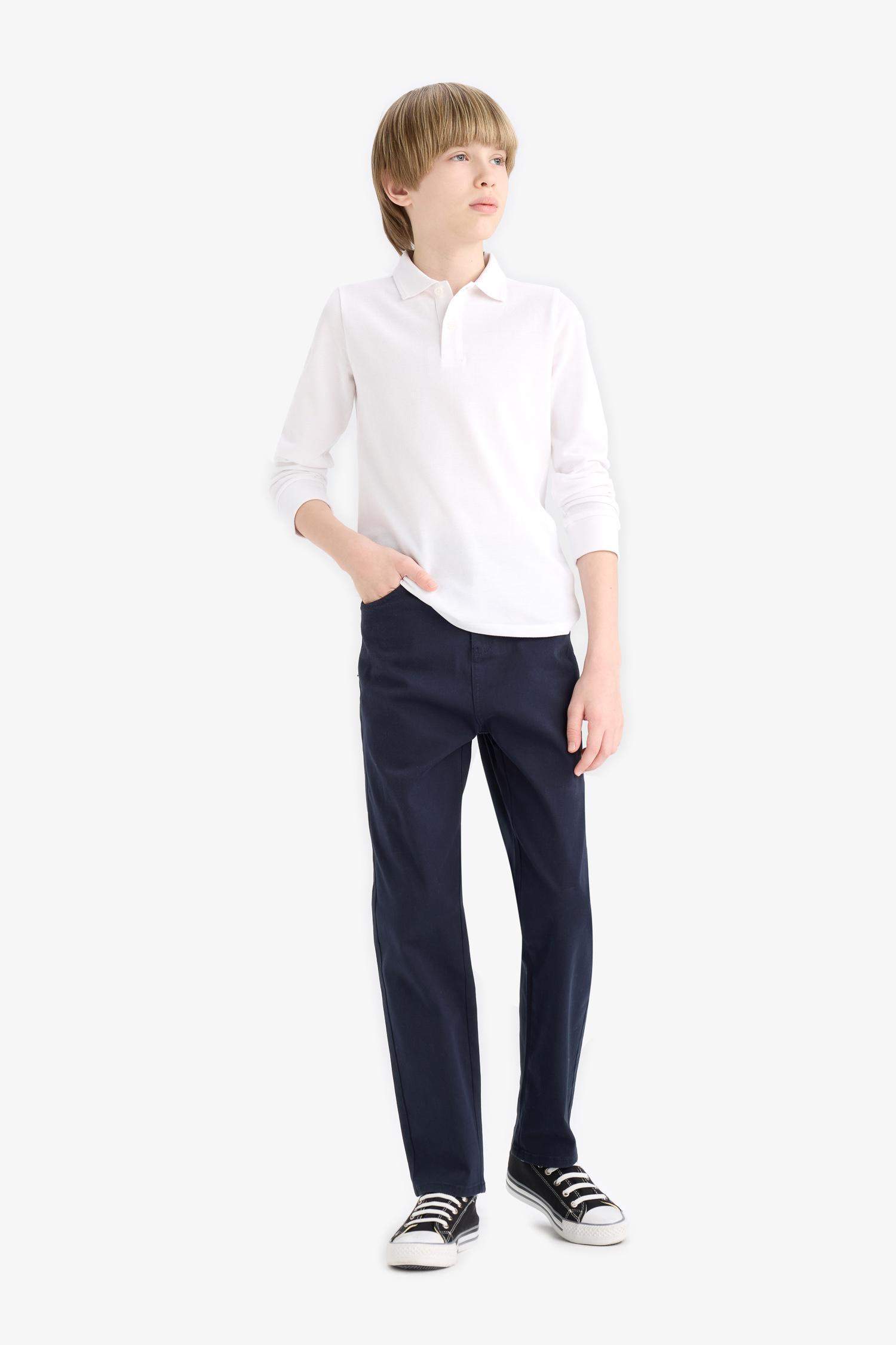 Boys Straight Leg Gabardine Trousers