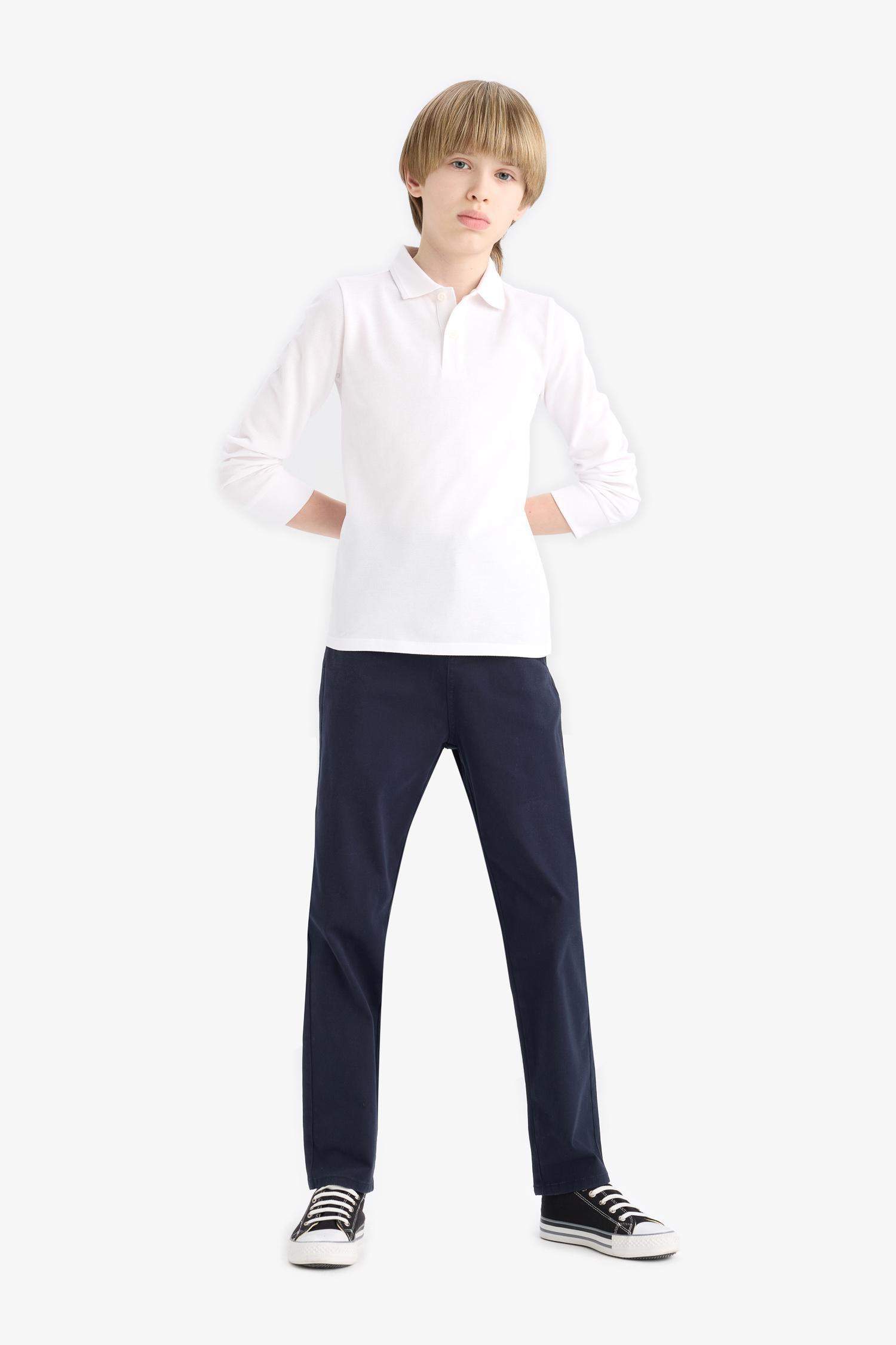 Boys Straight Leg Gabardine Trousers