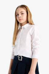 Girls Poplin Long Sleeve Shirt