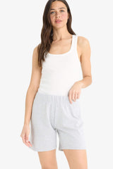 Regular Fit Basic Plain Bermuda Shorts