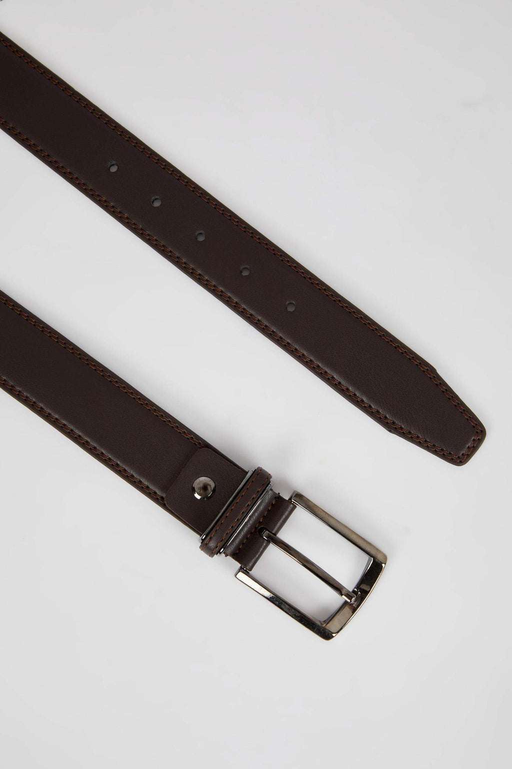 Men's Rectangular Buckle Leather Look Belt