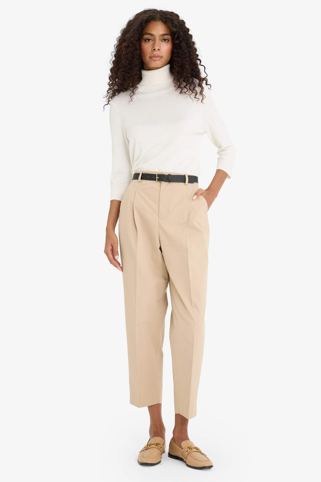 Regular Fit Turtleneck Half Sleeve Basic Plain Knitwear Sweater