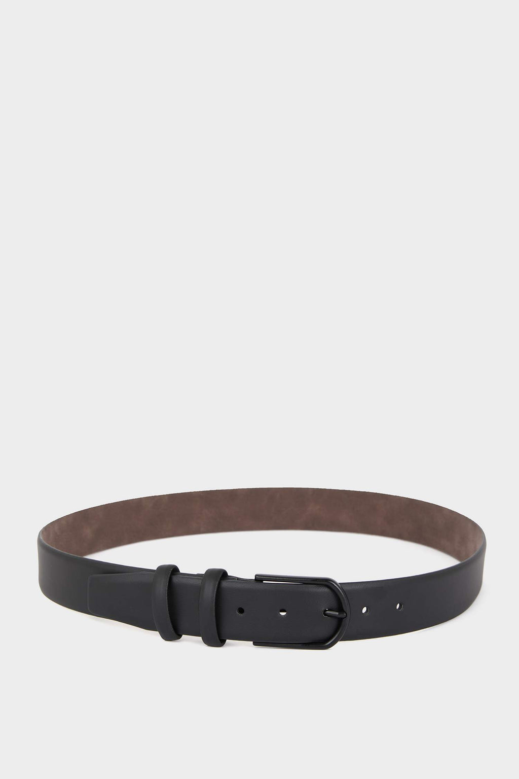 Mens Rectangular Buckle Faux Leather Jean Belt