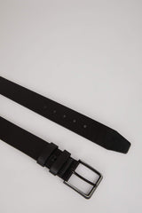 Mens Rectangular Buckle Faux Leather Jean Belt