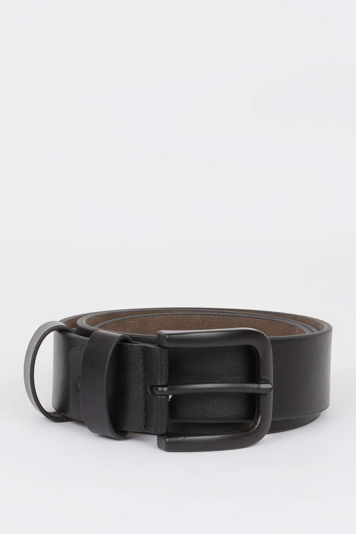 Men's Rectangular Buckle Faux Leather Jean Belt