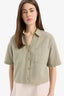 Boxy Fit Shirt Collar Short Sleeve Shirt