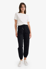Joggers basic cut plain with pockets high waist thick sweatpants