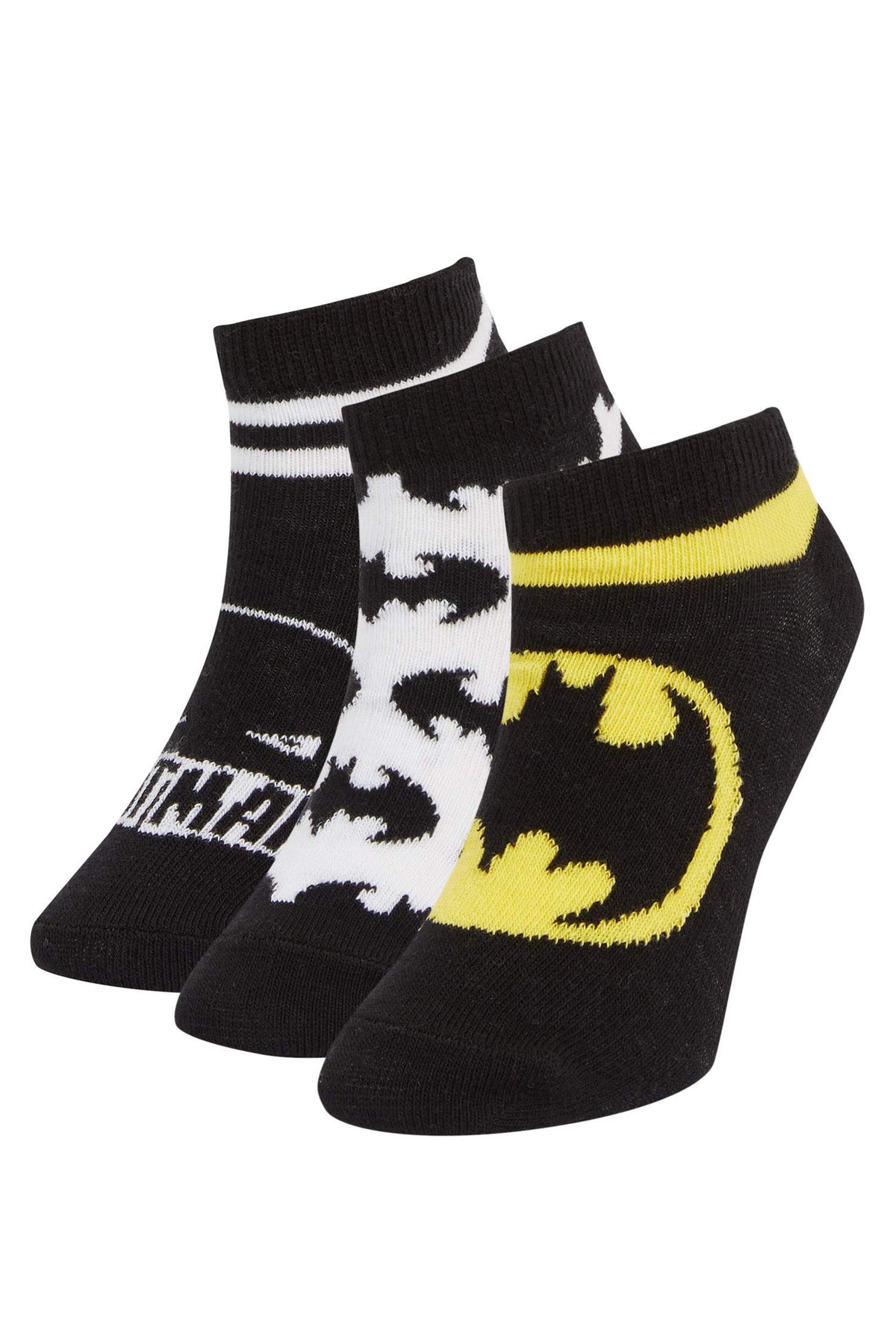 Boys Batman Cotton 3-Pack Ankle Socks