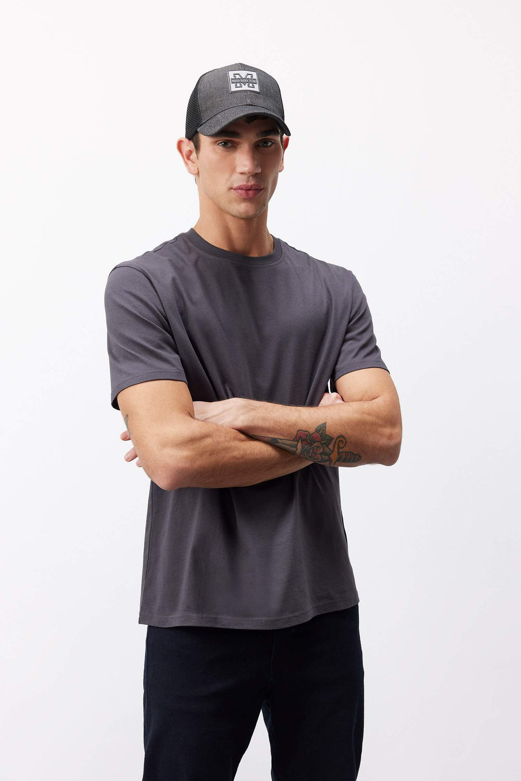 100% Cotton New Regular Fit Cycling Collar Basic Flat Short Sleeve T-Shirt