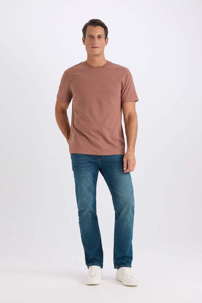 100% Cotton New Regular Fit Cycling Collar Basic Flat Short Sleeve T-Shirt Main Image