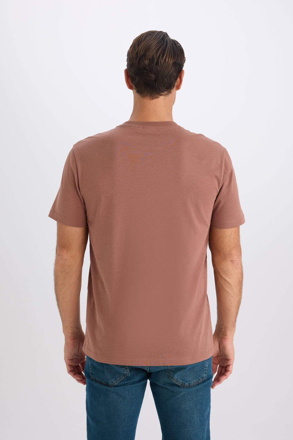 100% Cotton New Regular Fit Cycling Collar Basic Flat Short Sleeve T-Shirt