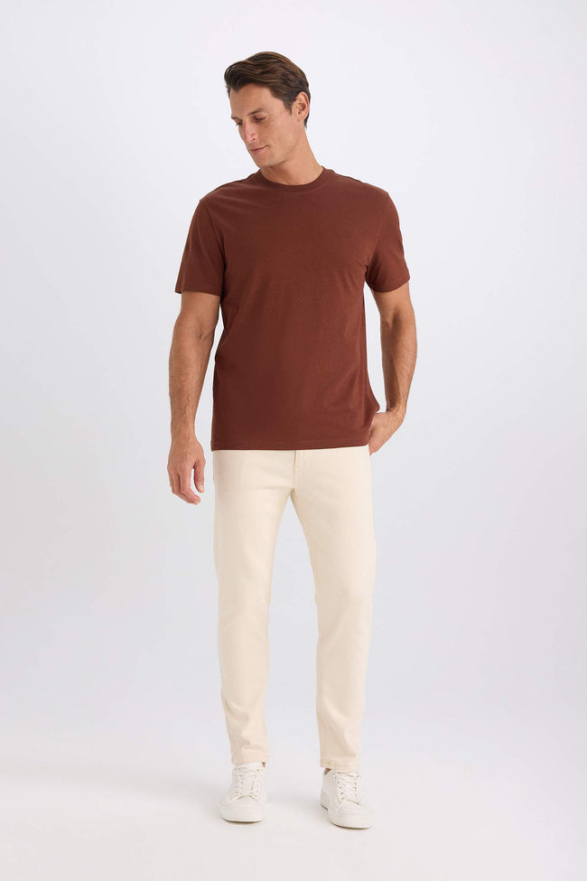 100% Cotton New Regular Fit Cycling Collar Basic Flat Short Sleeve T-Shirt Main Image