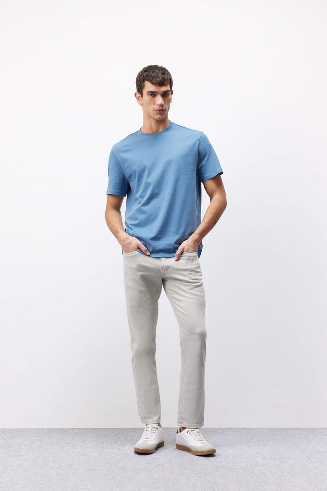 100% Cotton New Regular Fit Cycling Collar Basic Flat Short Sleeve T-Shirt Main Image