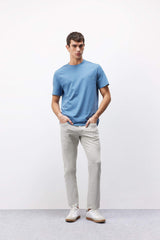 100% Cotton New Regular Fit Cycling Collar Basic Flat Short Sleeve T-Shirt