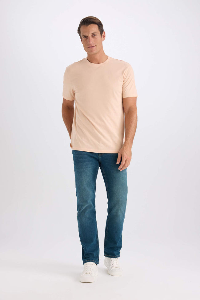 100% Cotton New Regular Fit Cycling Collar Basic Flat Short Sleeve T-Shirt Main Image