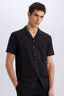 Modern Fit Summer Polo Collar Basic Plain Short Sleeve Shirt