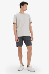 Slim Fit Slim Cut Pocketed Cotton Basic Plain Bermuda Shorts