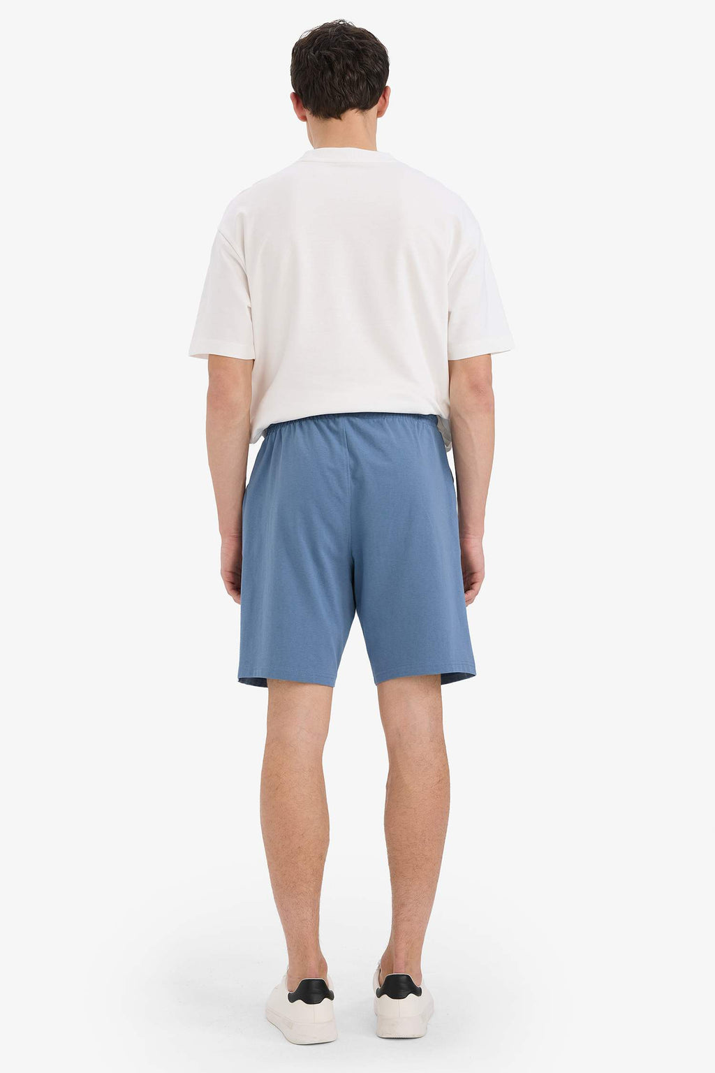 Slim Fit Slim Cut Pocketed Cotton Basic Plain Bermuda Shorts