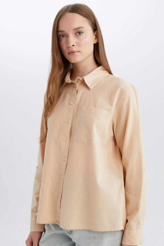 Regular Fit Basic Flat Pocket Shirt Hover Image