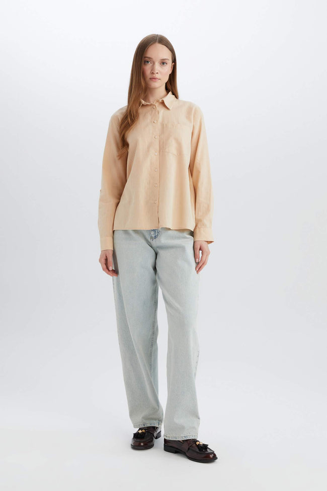 Regular Fit Basic Flat Pocket Shirt Main Image