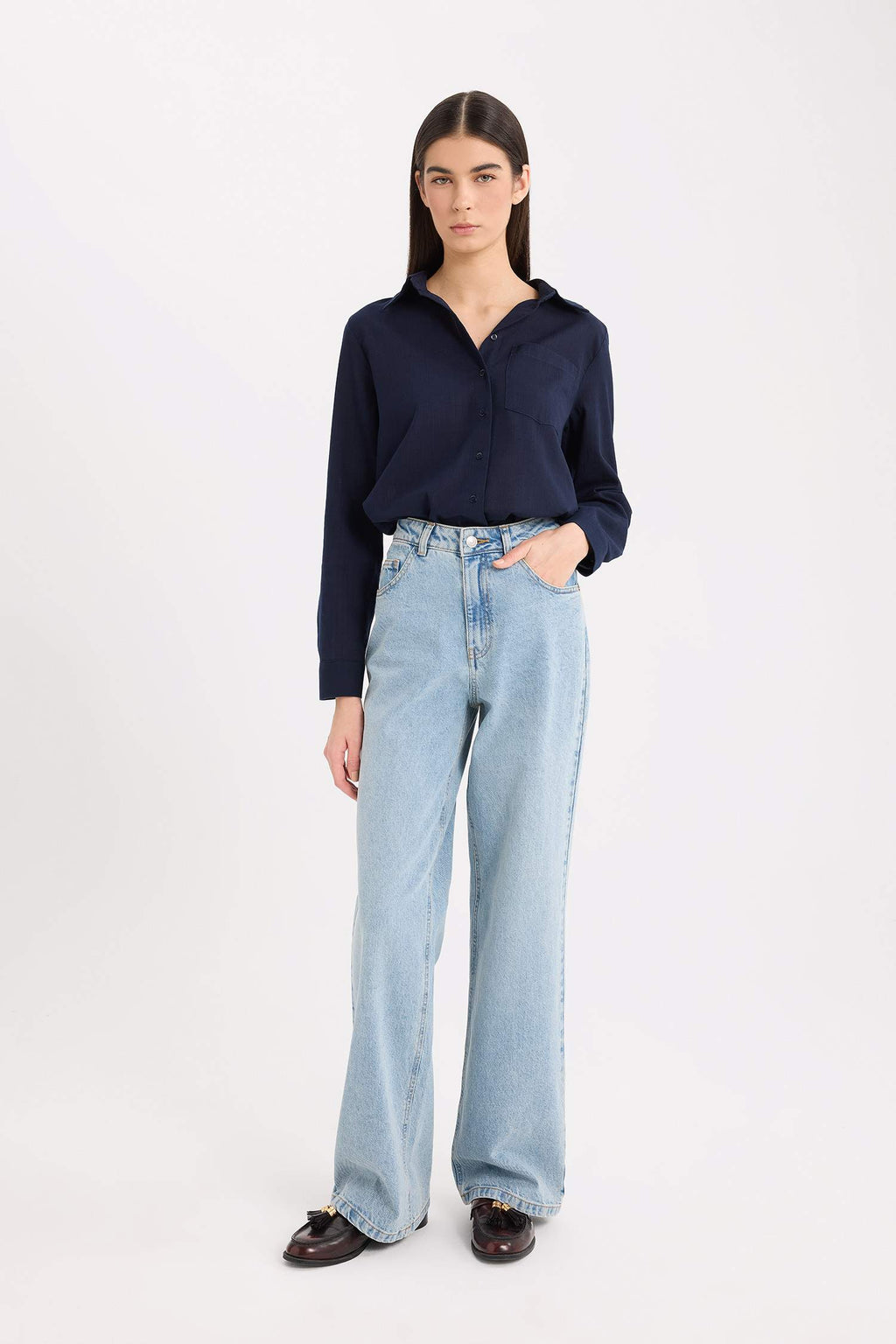 Regular Fit Basic Flat Pocket Shirt